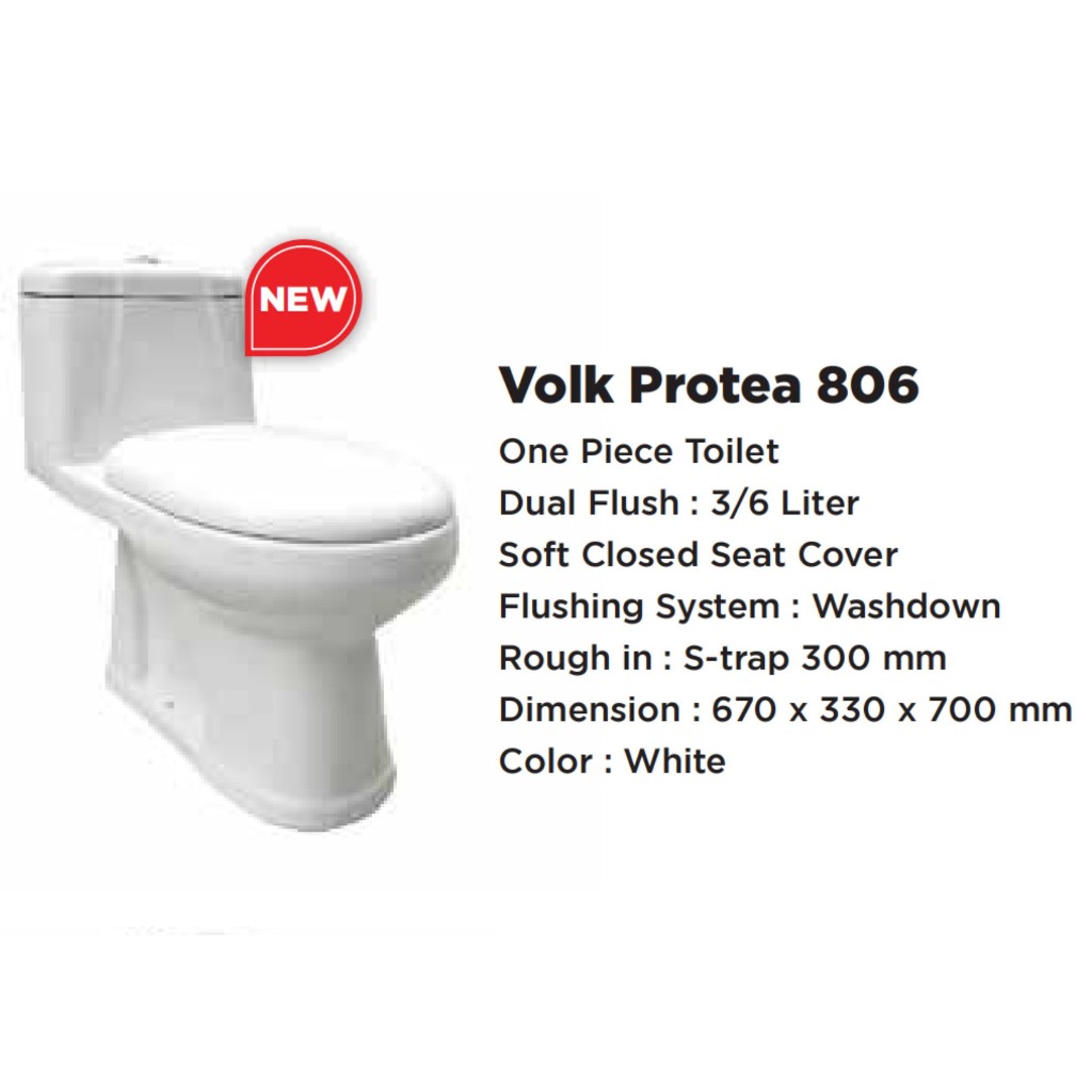 KLOSET DUDUK VOLK 806 ONE PIECE